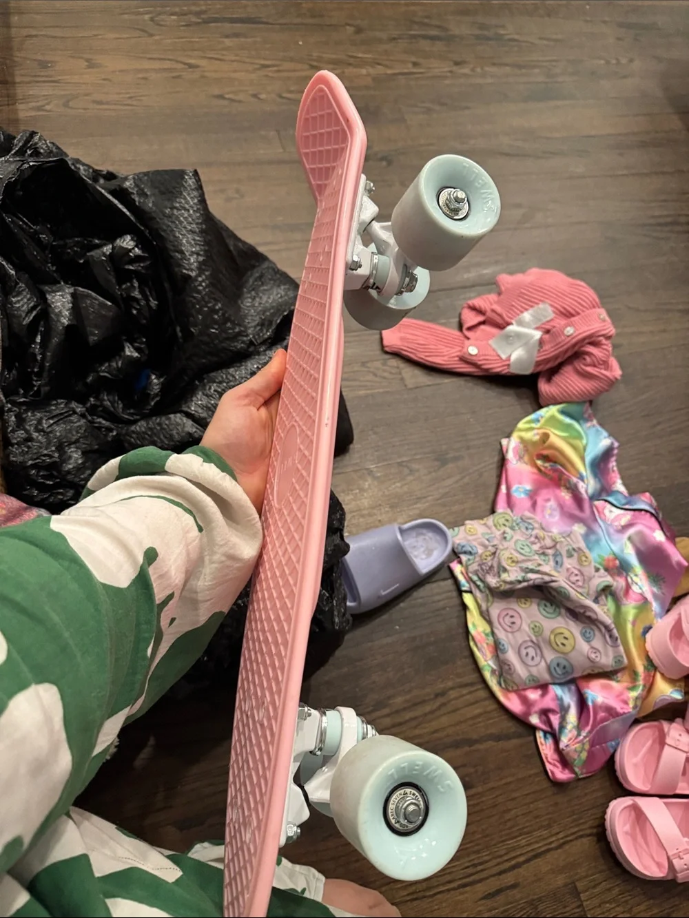 Swell Pink Kids Cruiser Skateboard with White Wheels